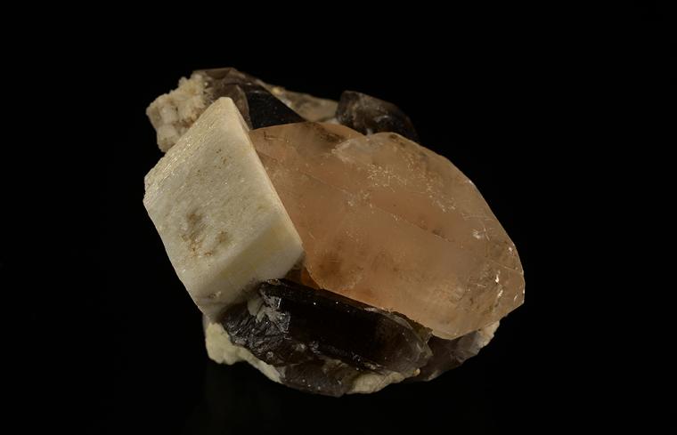 TOPAZ with MICROCLINE and QUARTZ var. Smoky